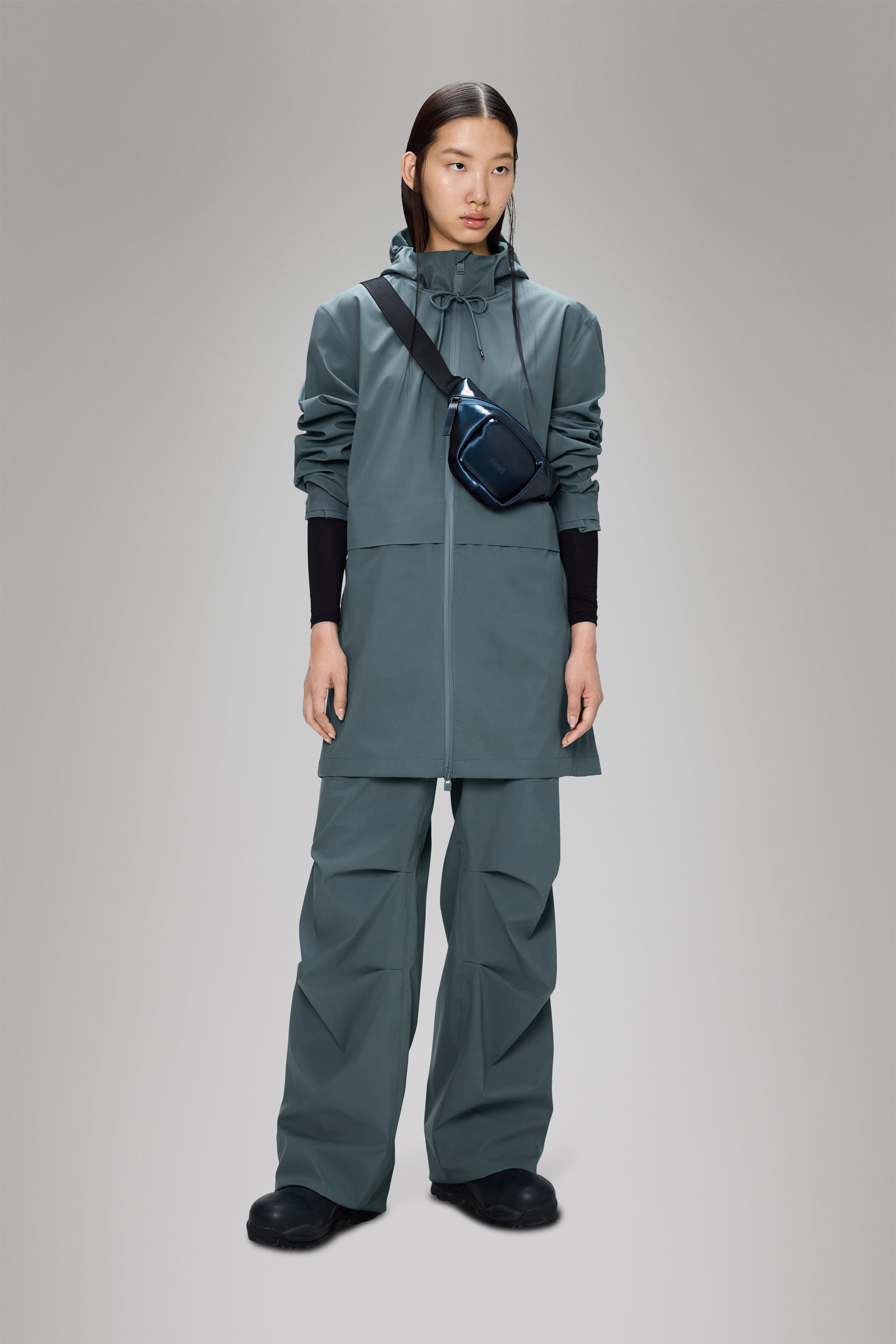 Rains Suva Hardshell Long Jacket Lagoon Jacket